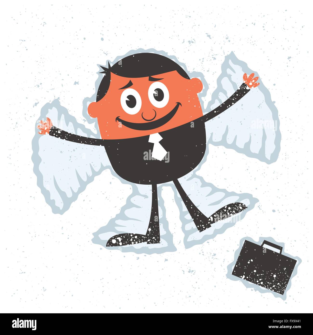 Geschäftsmann machen Schnee-Engel. Stock Vektor