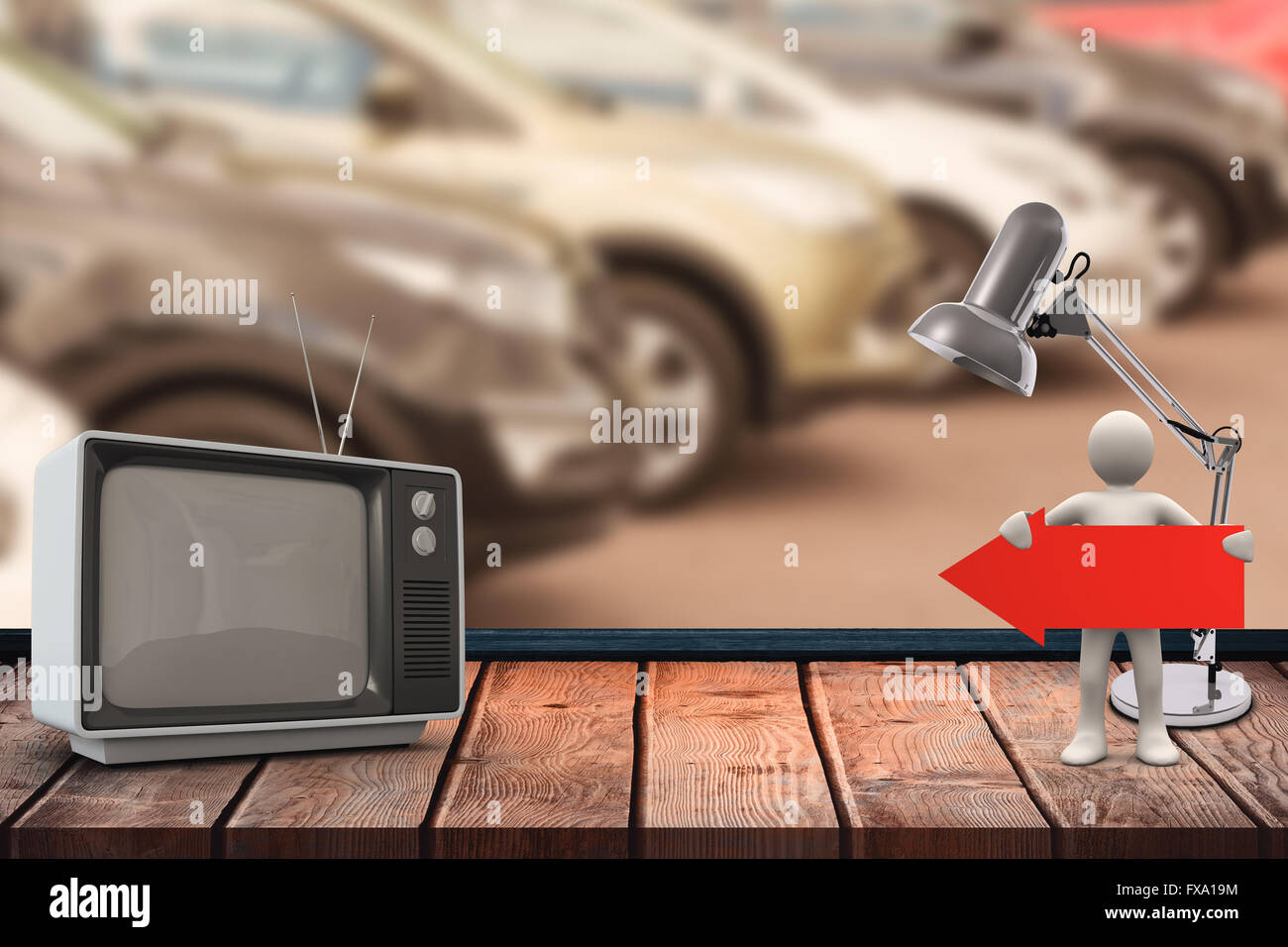 Zusammengesetztes Bild von einen alten Fernseher Stockfoto