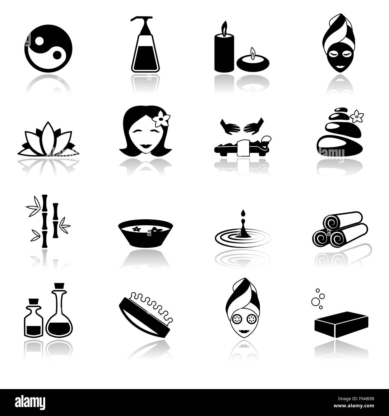 Spa-Symbole schwarz Stock Vektor