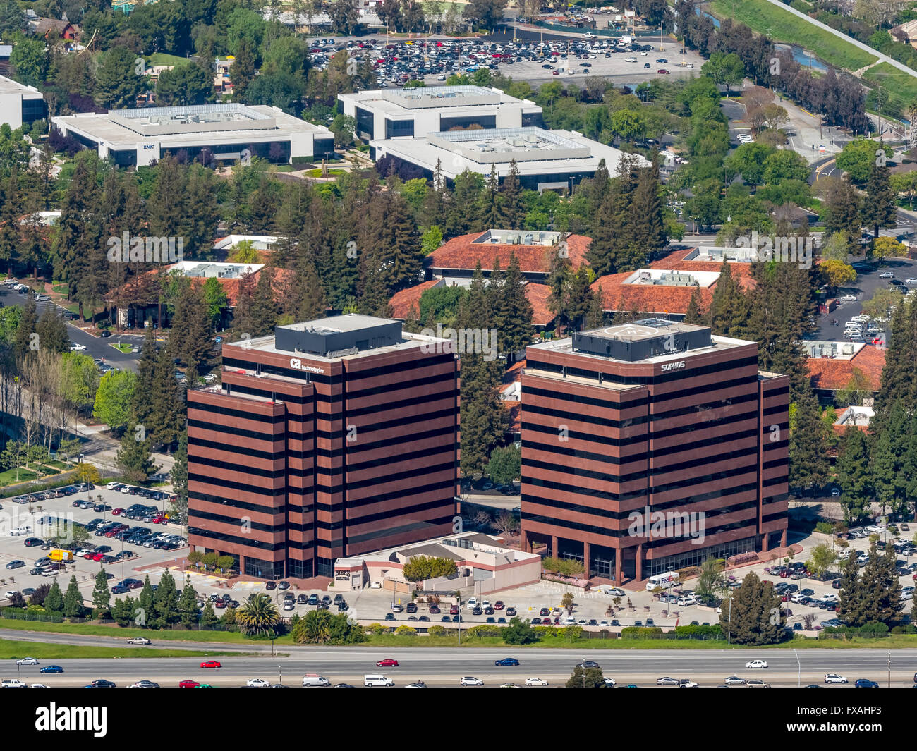 Hauptsitz von es Vishay Americas inc. Broadcom ca Technologies, Sophos, Silicon Valley, Kalifornien, USA Stockfoto