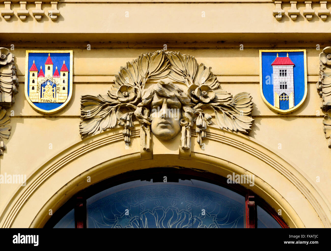 Prag, Tschechische Republik. Obecni Dum / Gemeindehaus (1912 - renovierte der 1990er Jahre) Jugendstil-Gebäude in Namesti Republiky... Stockfoto