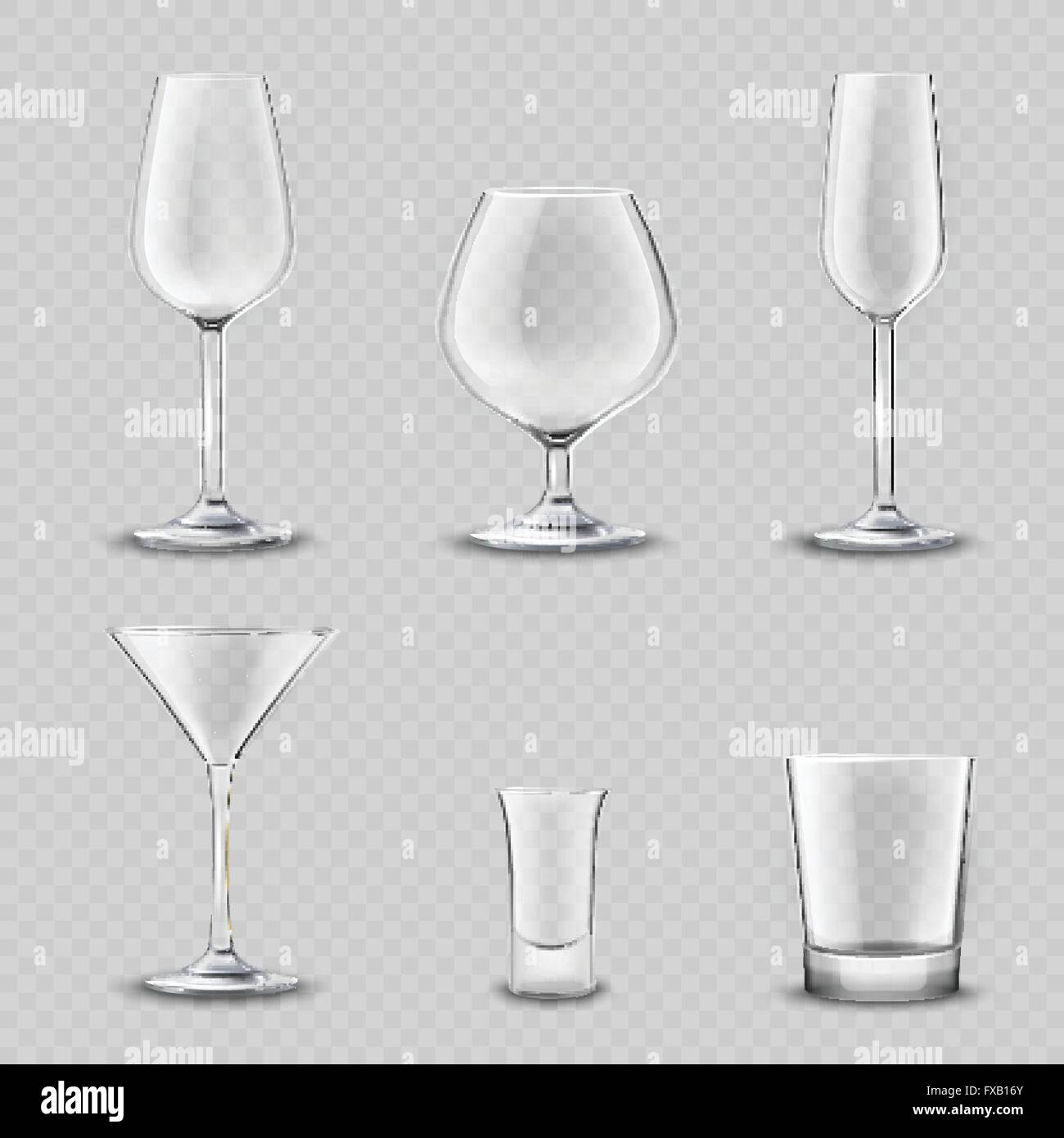 Glas Transparent Set Stock Vektor