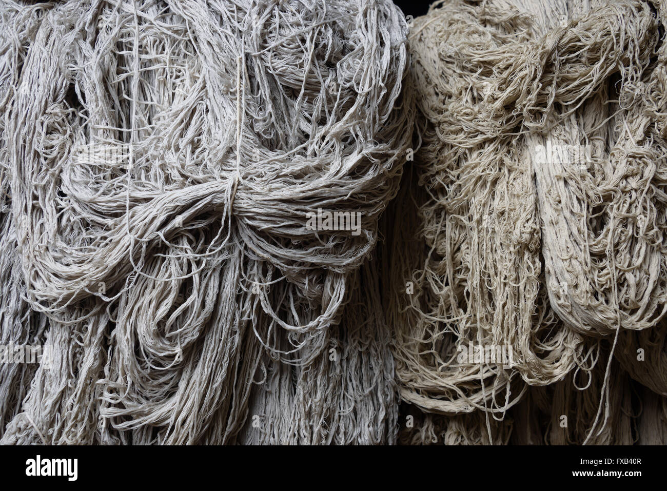 Hüfte aus Wolle in einer Teppich-Fabrik Stockfoto
