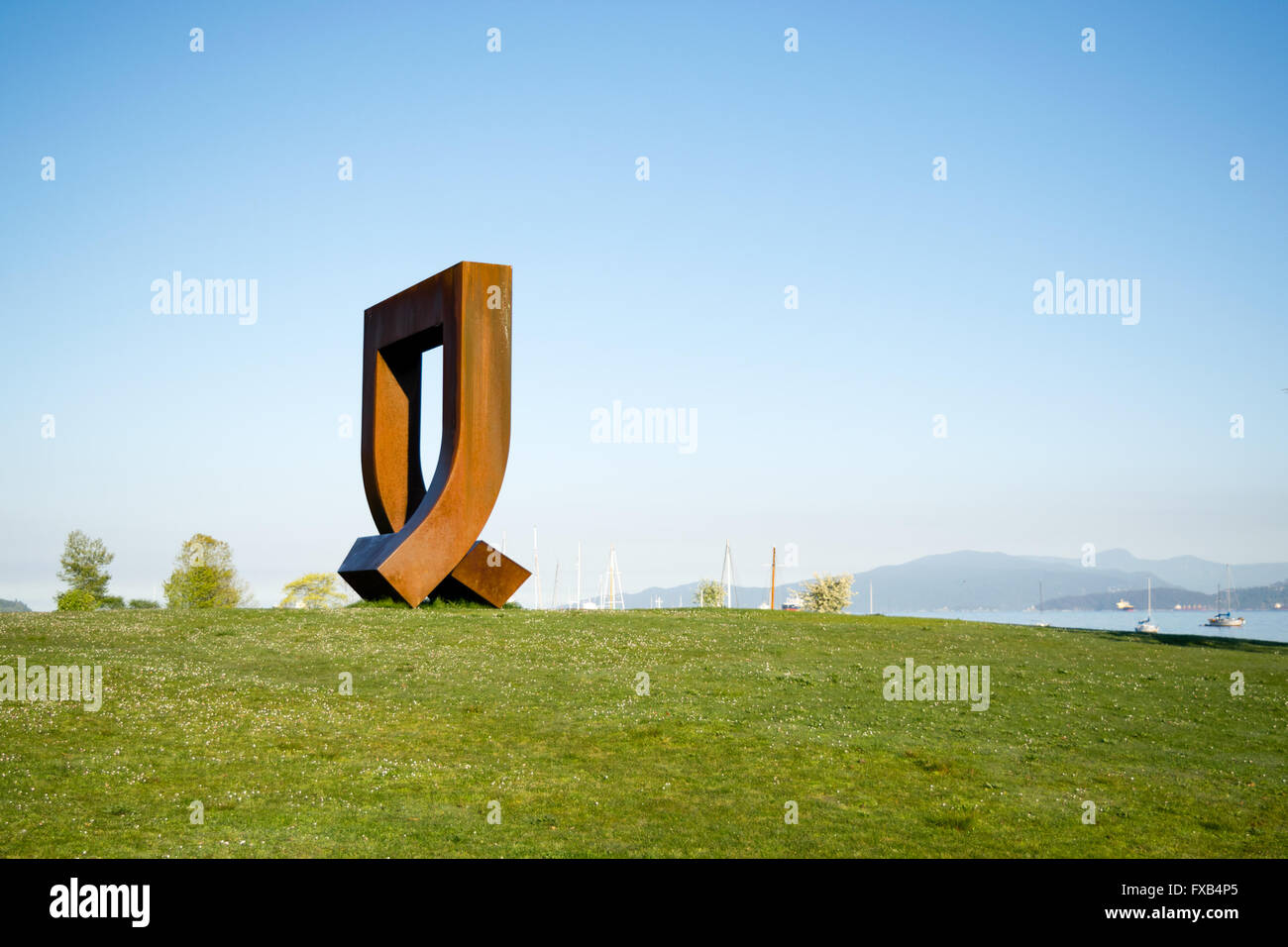 Öffentliche Kunst Struktur in Kits Punkt mit Blick auf den Ozean Stockfoto