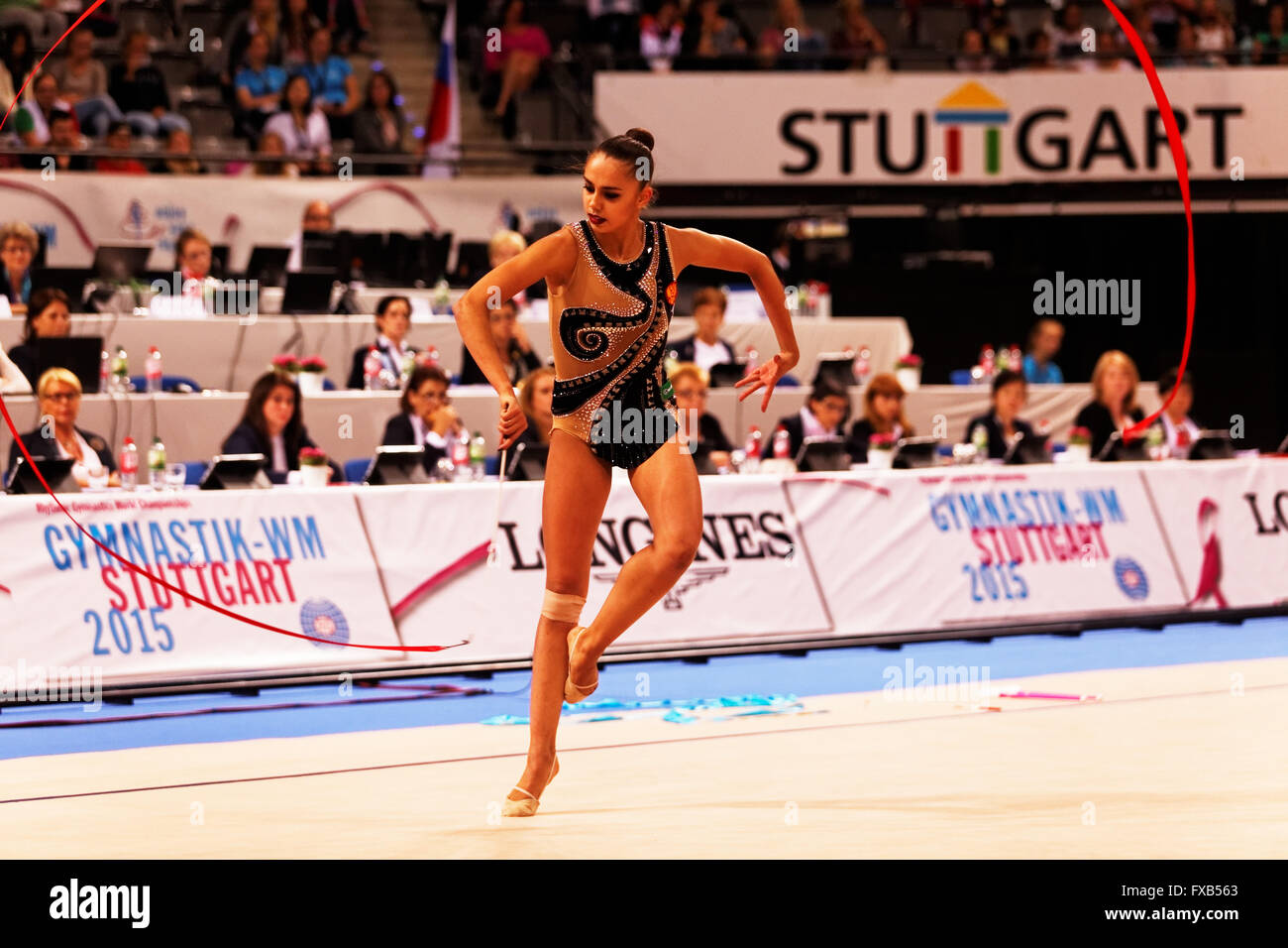 Margarita Mamun (RUS), 34. rhythmische Gymnastik-WM 2015 in Stuttgart, Deutschland Stockfoto