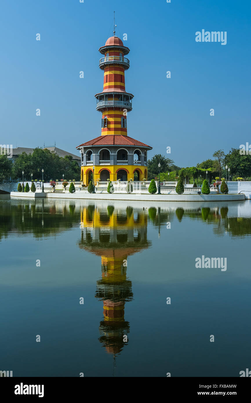 Observator Turm in den königlichen Garten, Bang Pa-in, Thailand Stockfoto