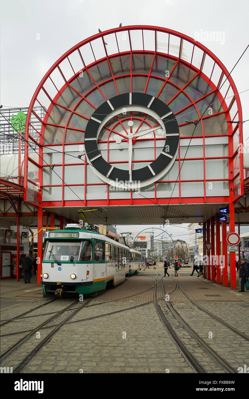 Liberec Meter Gauge Tatra T3 Tram an Fügnerova-1 Stockfoto