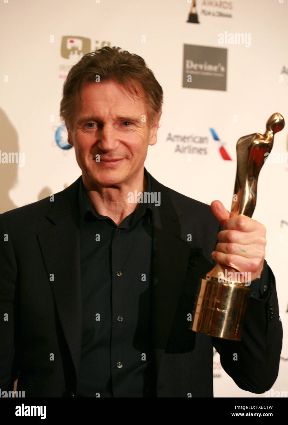Schauspieler Liam Neeson bei IFTA Film & Drama Awards (dem irischen Film & Fernsehakademie) im Mansion House in Dublin, Irland, Stockfoto