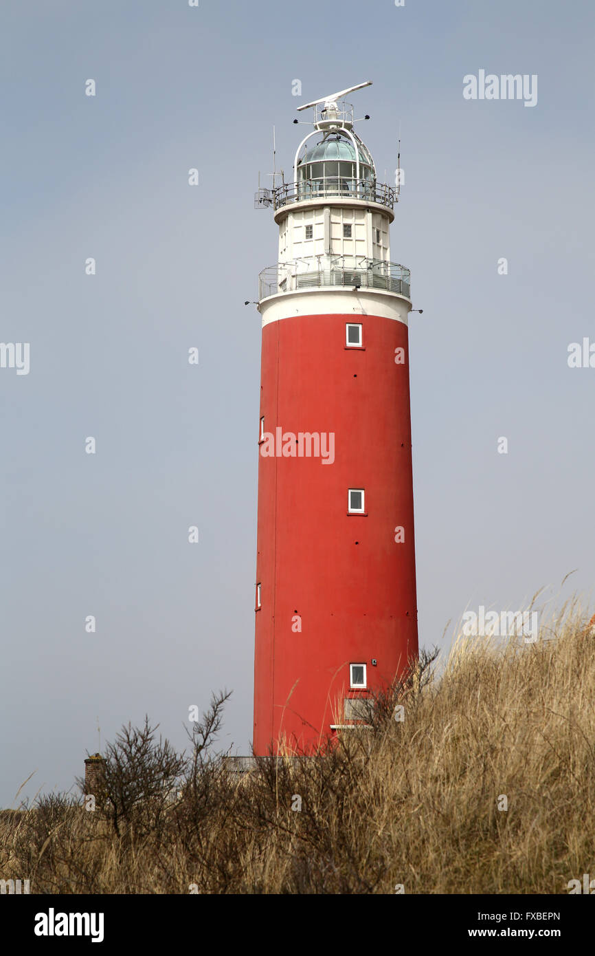 Die berühmten roten Leuchtturm in Cocksdorp - Texel - Niederlande Stockfoto