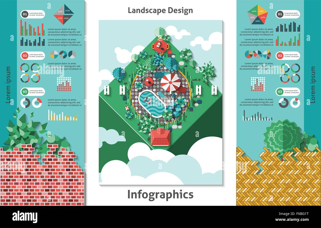 Landschaft-Design-Infografiken Stock Vektor