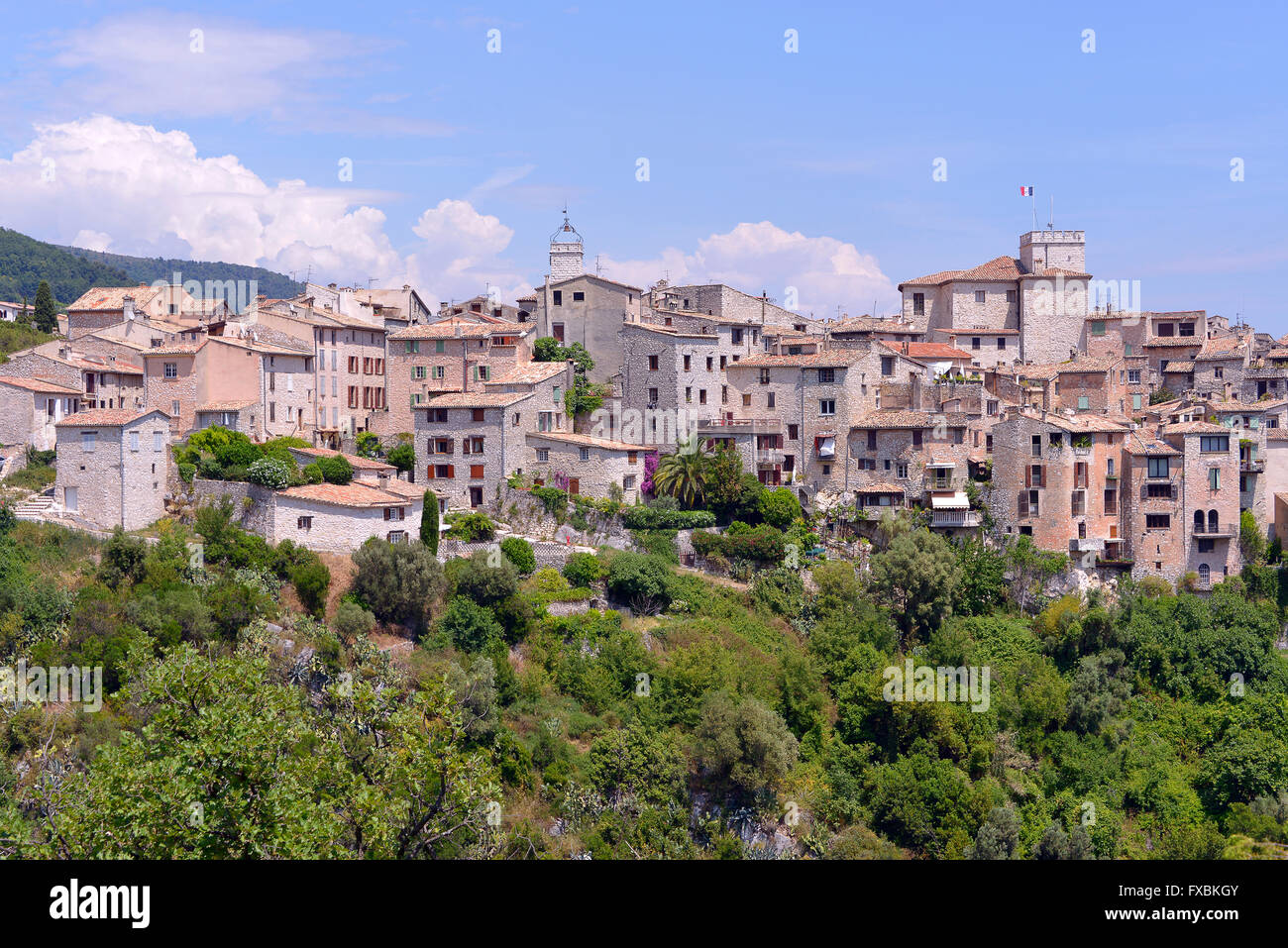 Dorf von Tourrettes-Sur-Loup, eine Gemeinde im Département Alpes-Maritimes im Südosten Frankreichs Stockfoto