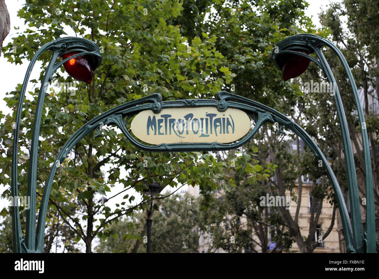 U-Bahnstation von Paris, von Hector Guimard (1867-1942) entworfen. Art Nouveau. Paris. Frankreich. Stockfoto