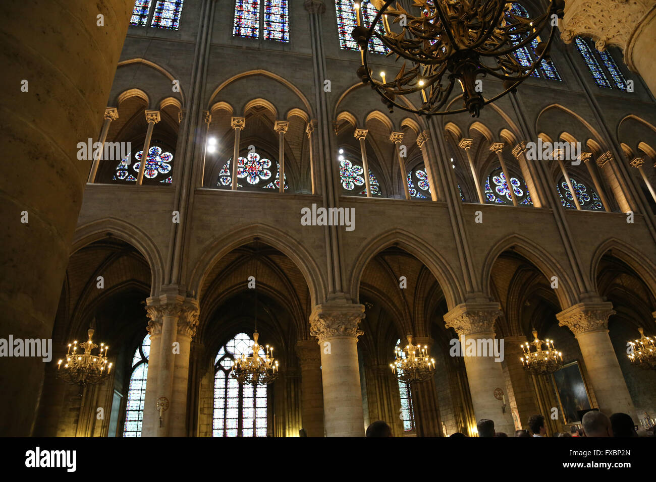 Frankreich. Paris. Kathedrale Notre-Dame. Im Inneren. Stockfoto