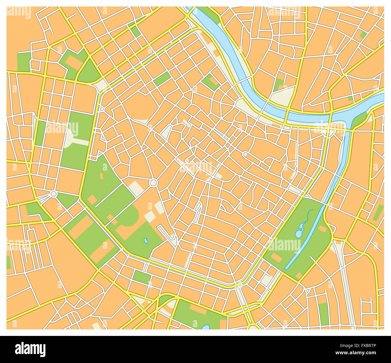 detaillierte Straßenkarte von der österreichischen Hauptstadt Wien Stock Vektor