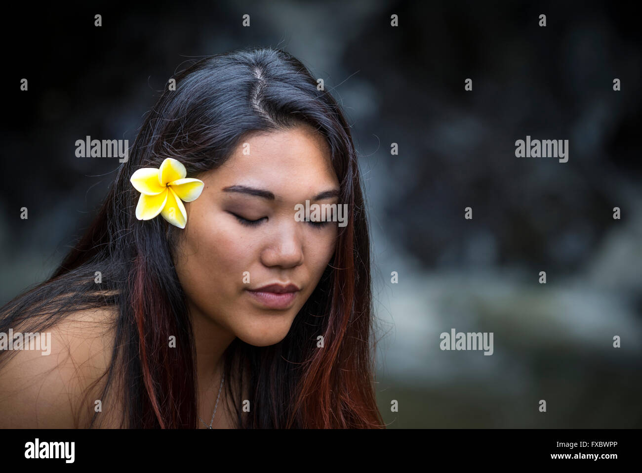 USA, Hawaii, Maui Hawaii, Porträt von hawaiianische Schönheit Stockfoto