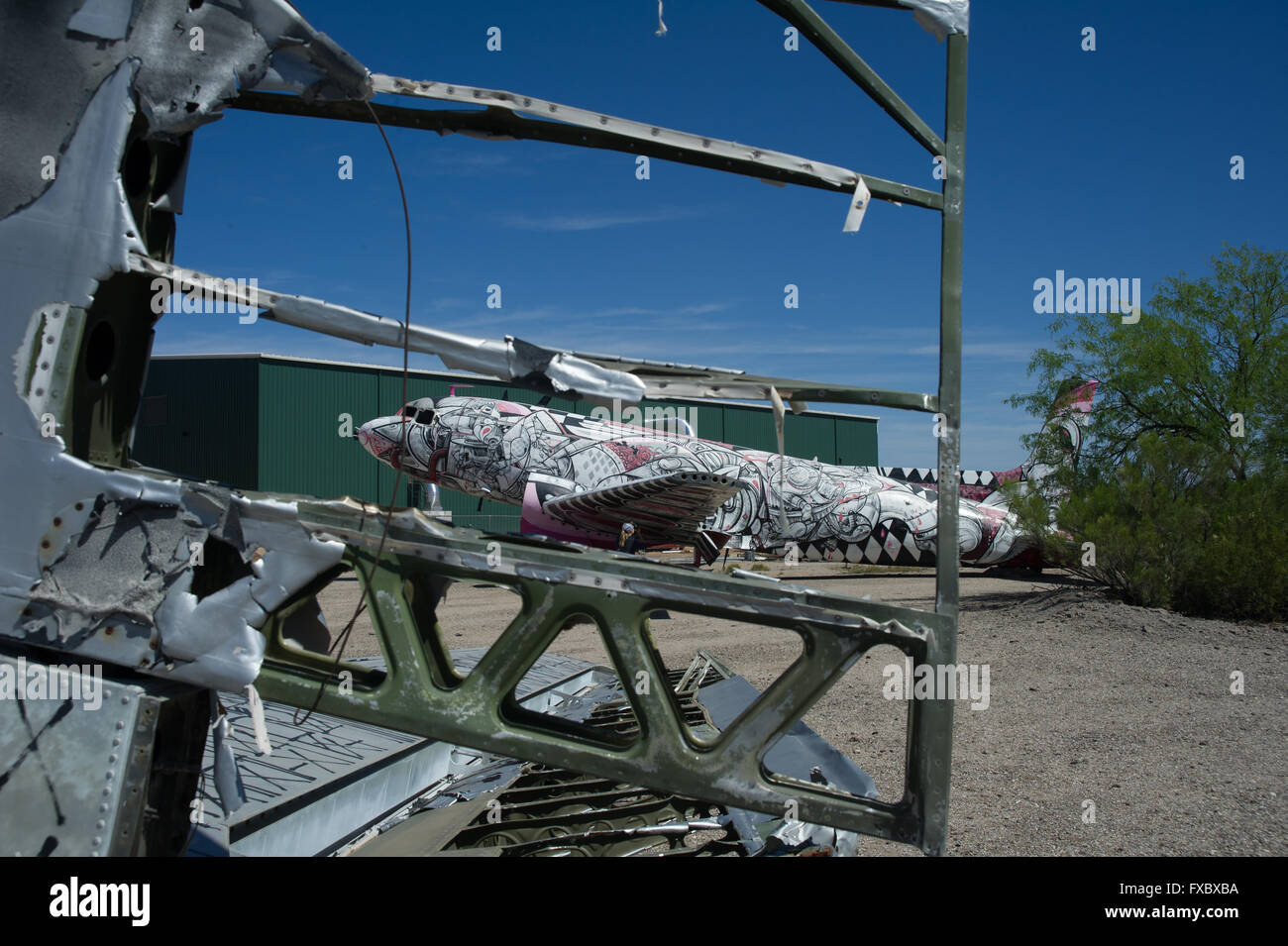 Kunst in Flugzeugen Stockfoto