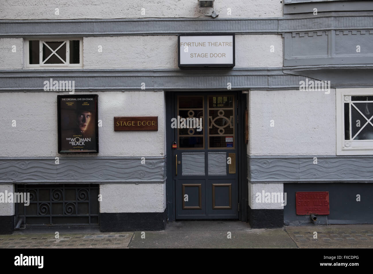 Bühneneingang Fortune Theatre London Stockfoto