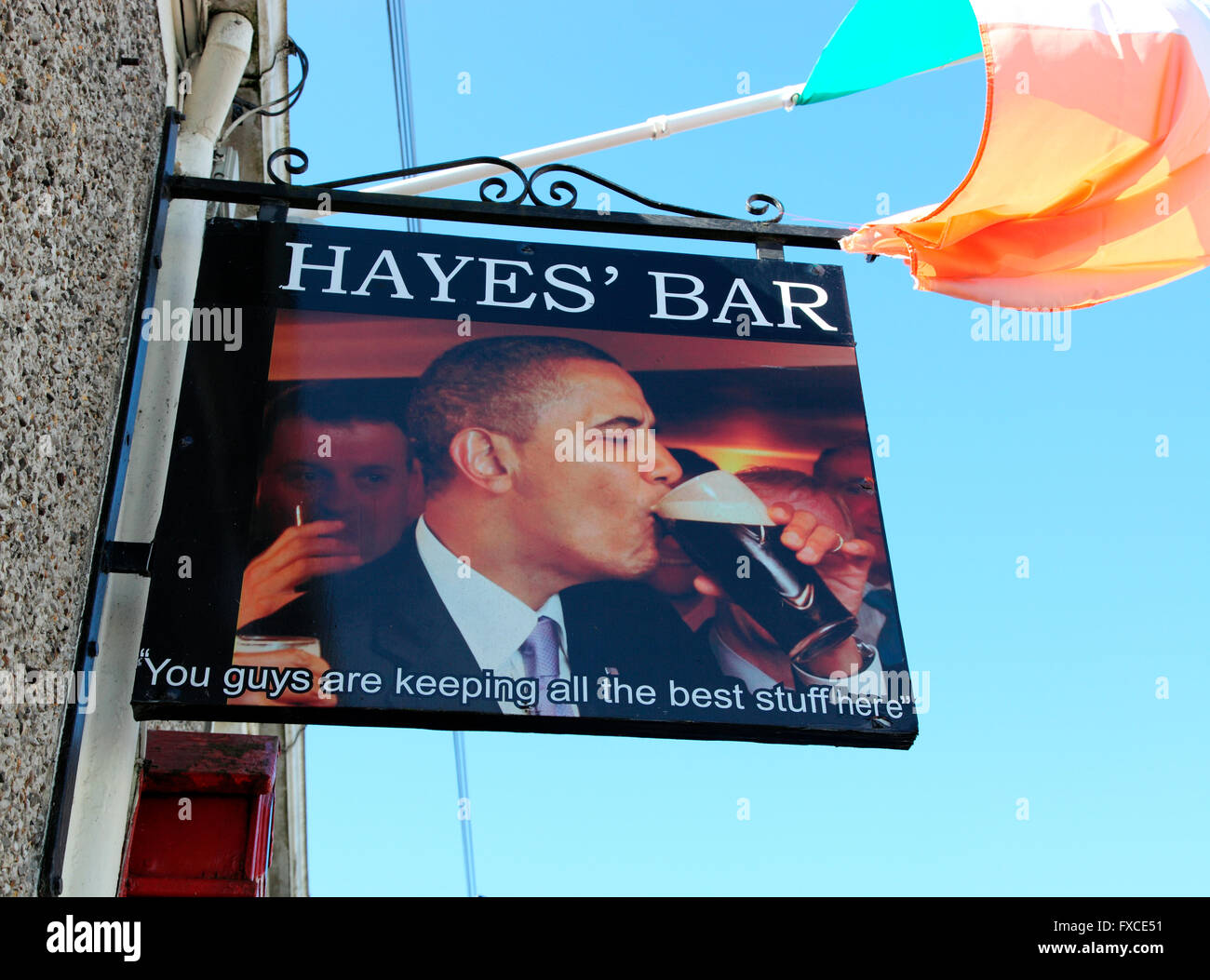 Hayes Pub Schild mit Barack Obama Stockfoto