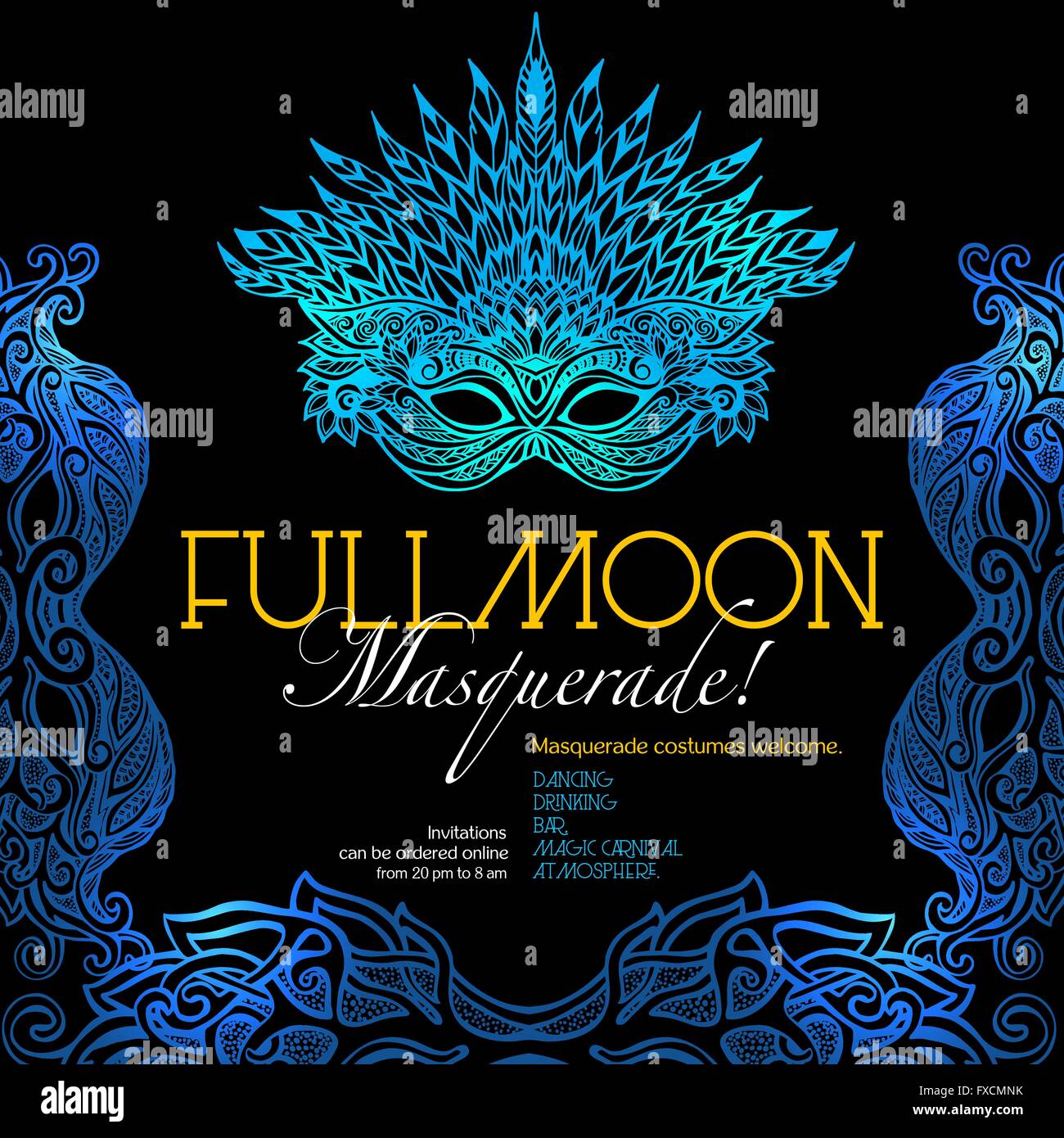 Masquerade Ball Poster Stock Vektor