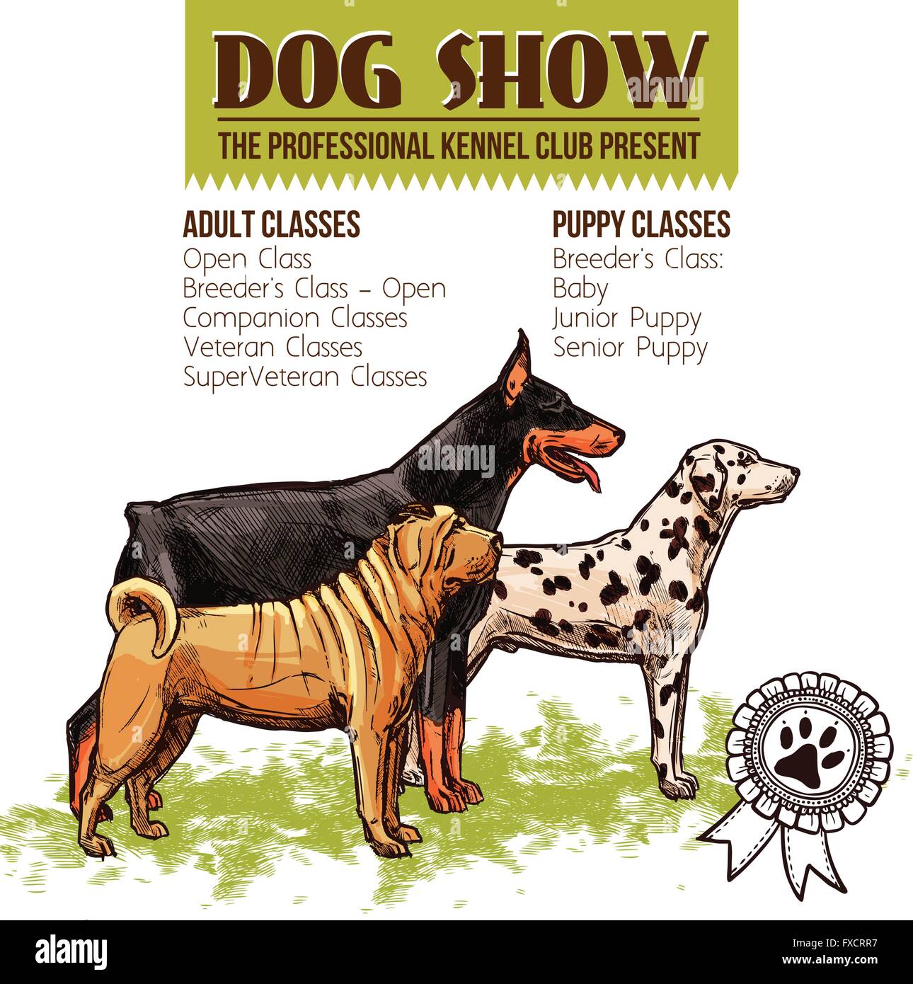 Hunde zeigen Illustration Stock Vektor