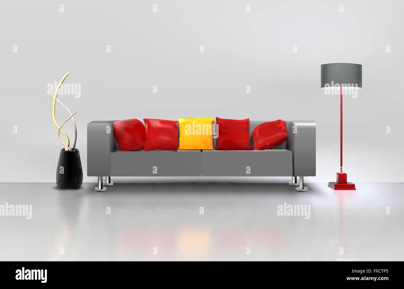 Wohnzimmer Interior Stock Vektor