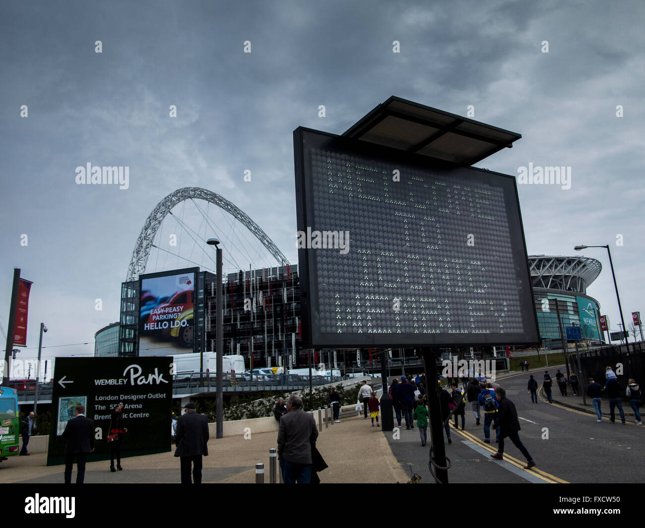 Willkommen im Wembley-Stadion Stockfoto