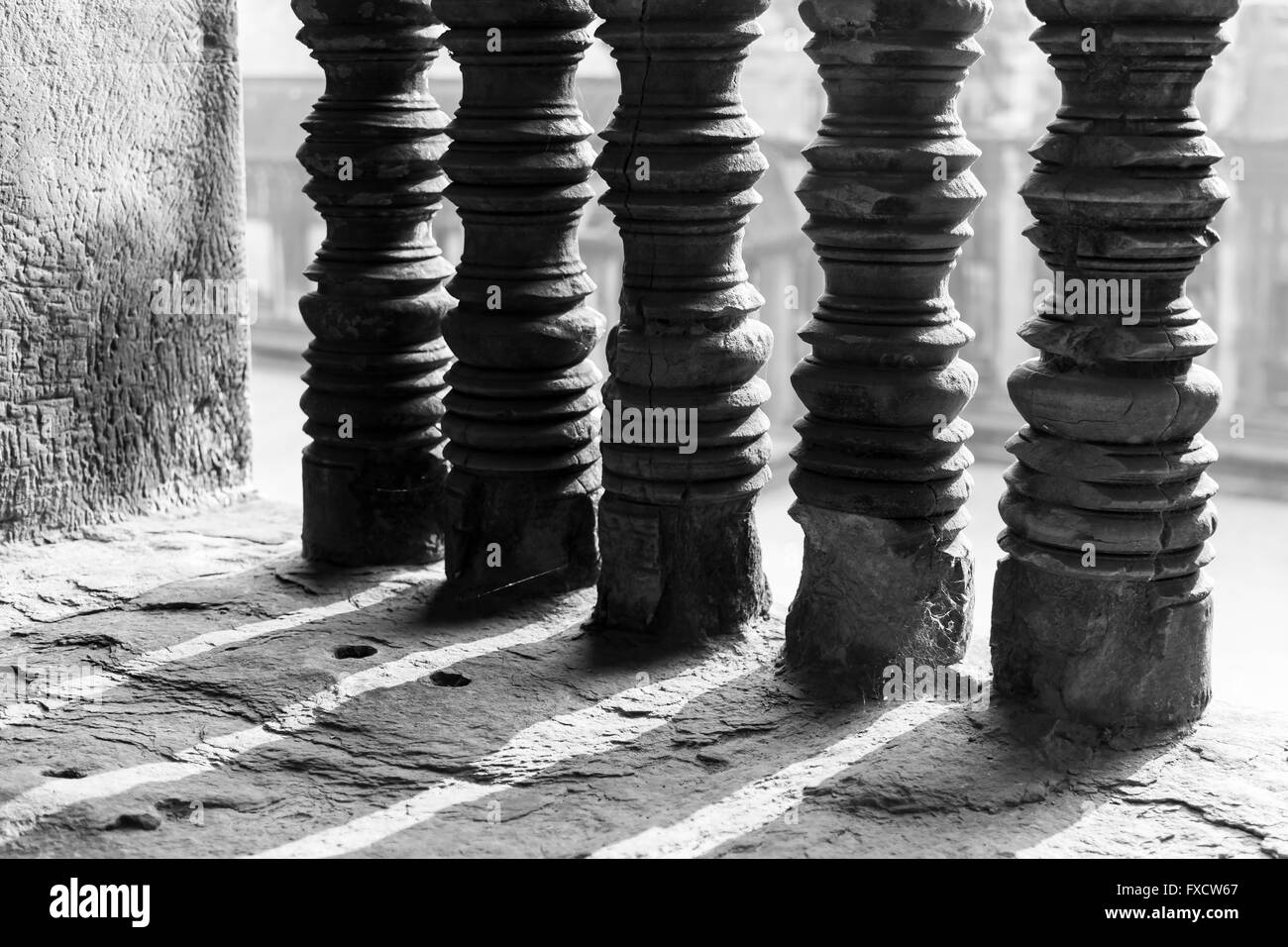 Windows-Bars von einem Tempel in Angkor Wat, Kambodscha Stockfoto