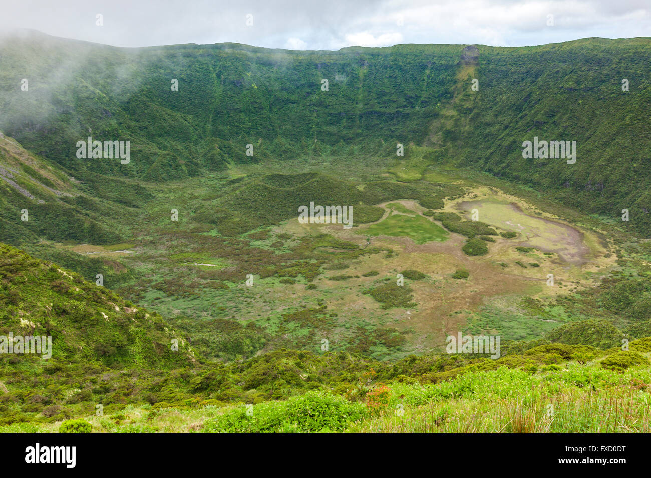 Faial Caldera, Blick von Cabeco Gordo Vulkan ridge Stockfoto