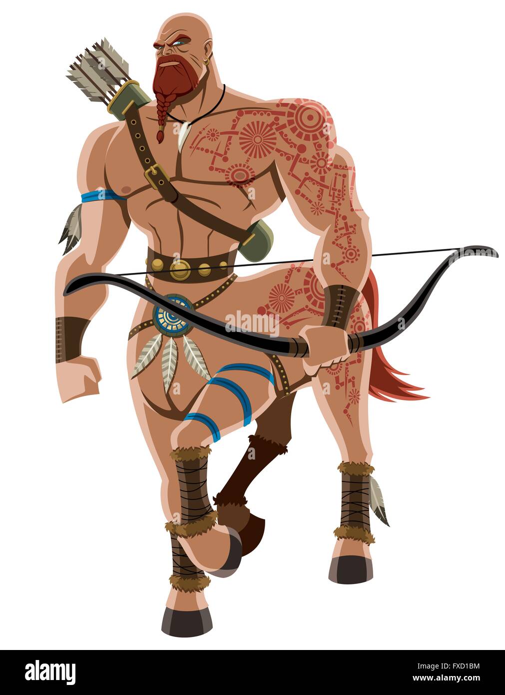 Wütend Zentaur. Keine Transparenz und Farbverläufe verwendet. Stock Vektor