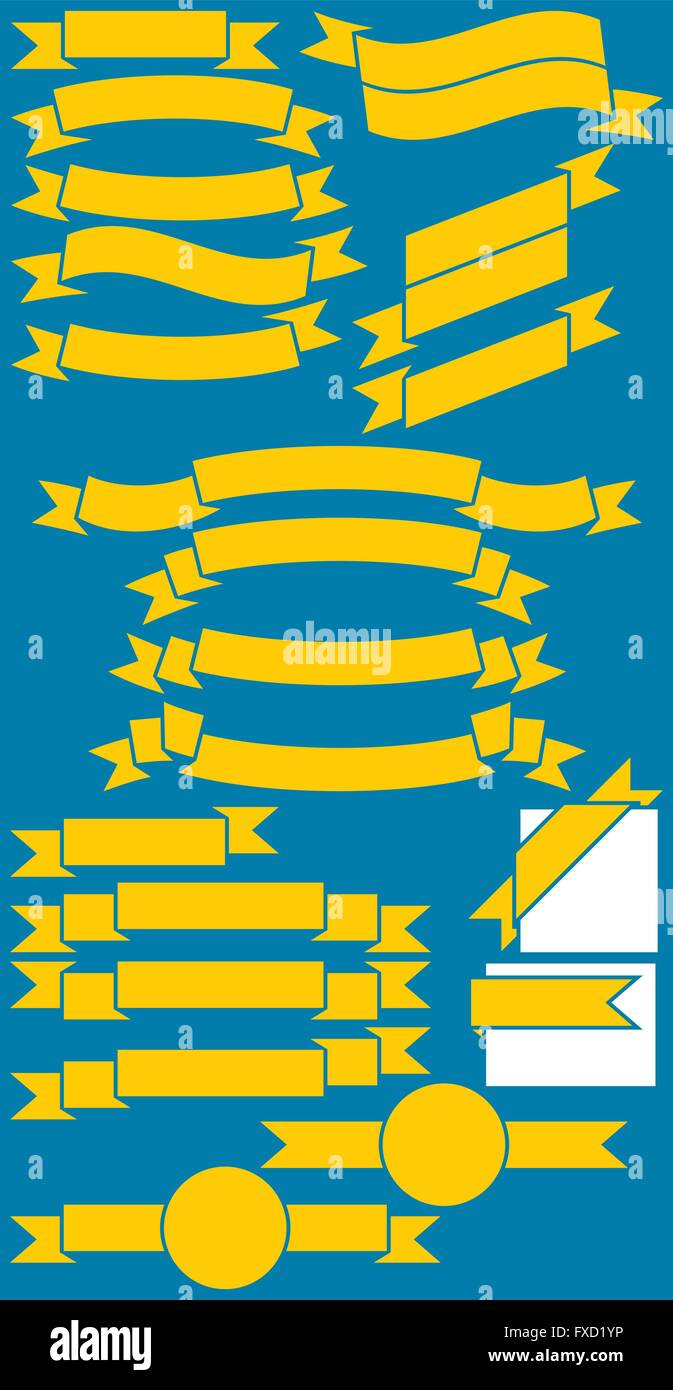 Sammlung von 20 einfache Bänder. Sie können horizontal spiegeln und drehen Sie sie um viele weitere Variationen zu erhalten. Sie können auch entfernen Stock Vektor