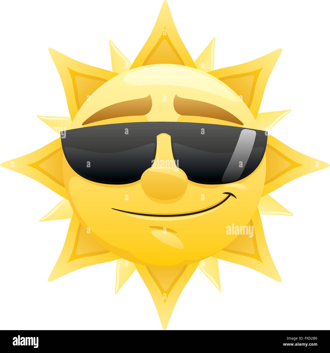 Lachende Sonne mit Sonnenbrille Stock-Vektorgrafik - Alamy