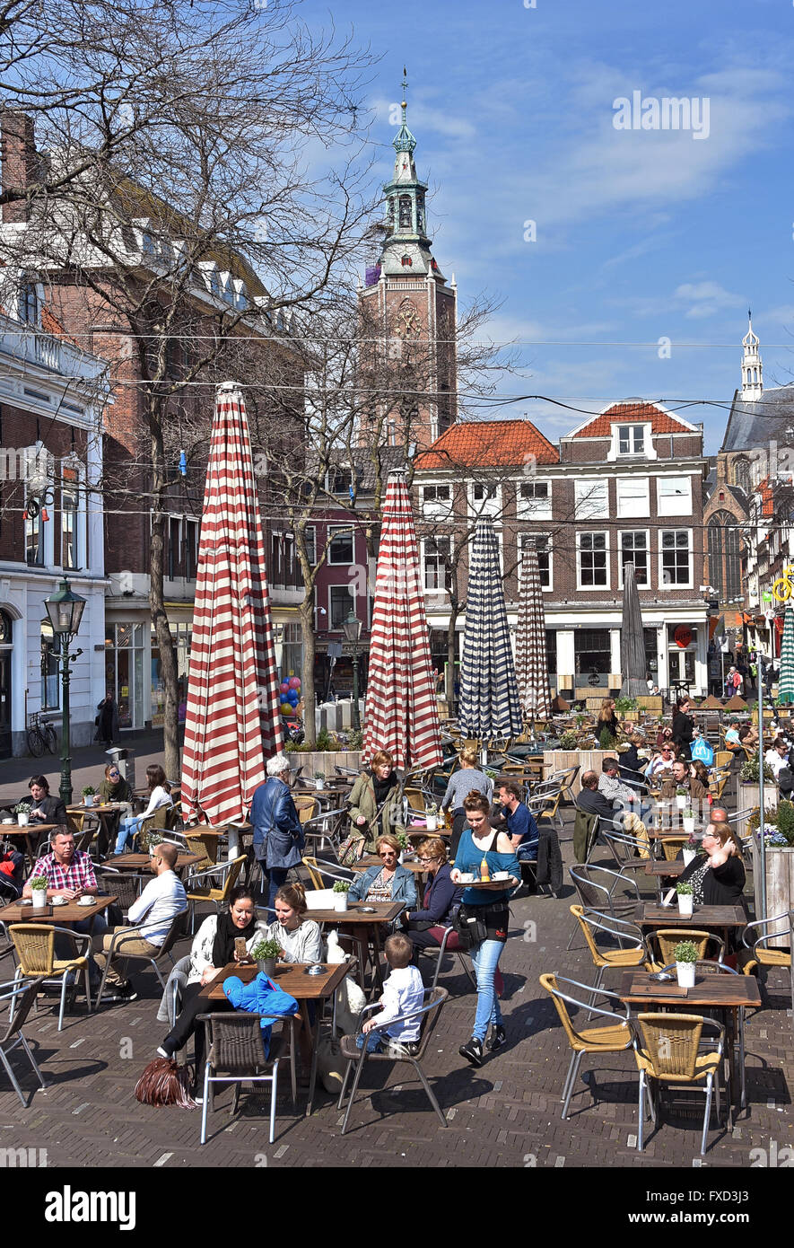 Grote Markt (Marktplatz) in den Haag (Café-Terrassen) Stockfoto