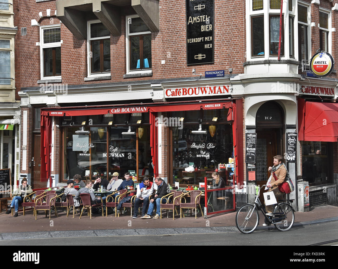 Cafe Bouwman Prinsengracht Amsterdam Niederlande Stockfoto