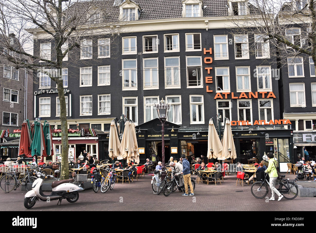 Rembrandtplein , Rembrandtplein, Amsterdam Niederlande Nachtleben und Clubbing. Stockfoto