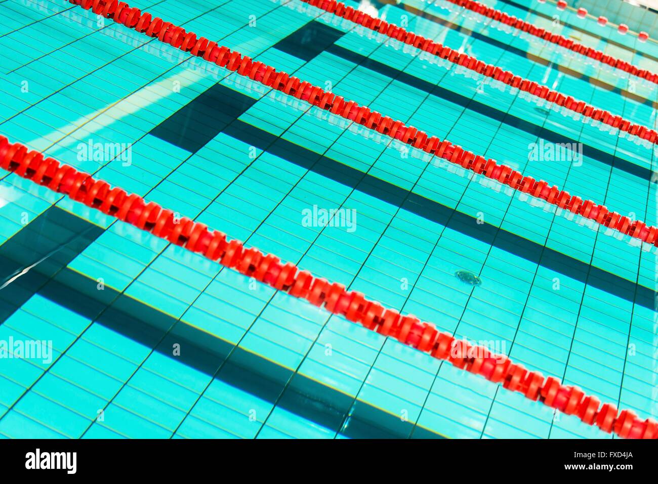 Swimming Pool Lanes Closeup Foto. Schwimmen und Erholung-Konzept. Stockfoto