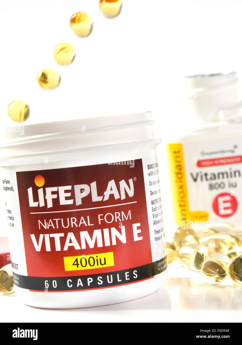 Vitamin E Kapseln Stockfoto