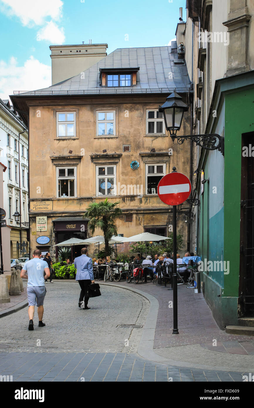 Zaulek Niewiernego Tomasza, Cafe Camelot, Altstadt, Krakau, Polen Stockfoto