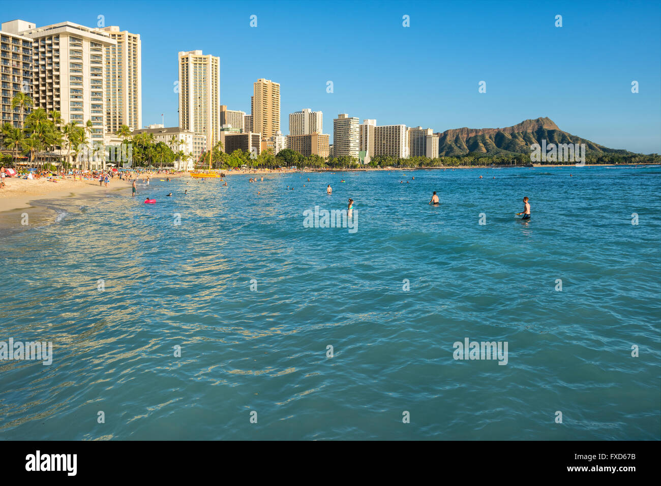 USA, Hawaii, Oahu, Waikiki Beach Stockfoto