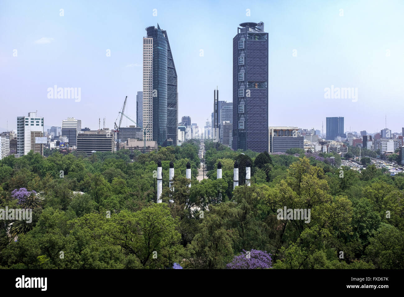 Blick auf Mexiko-Stadt an der Castillo de Chapultepec Stockfoto