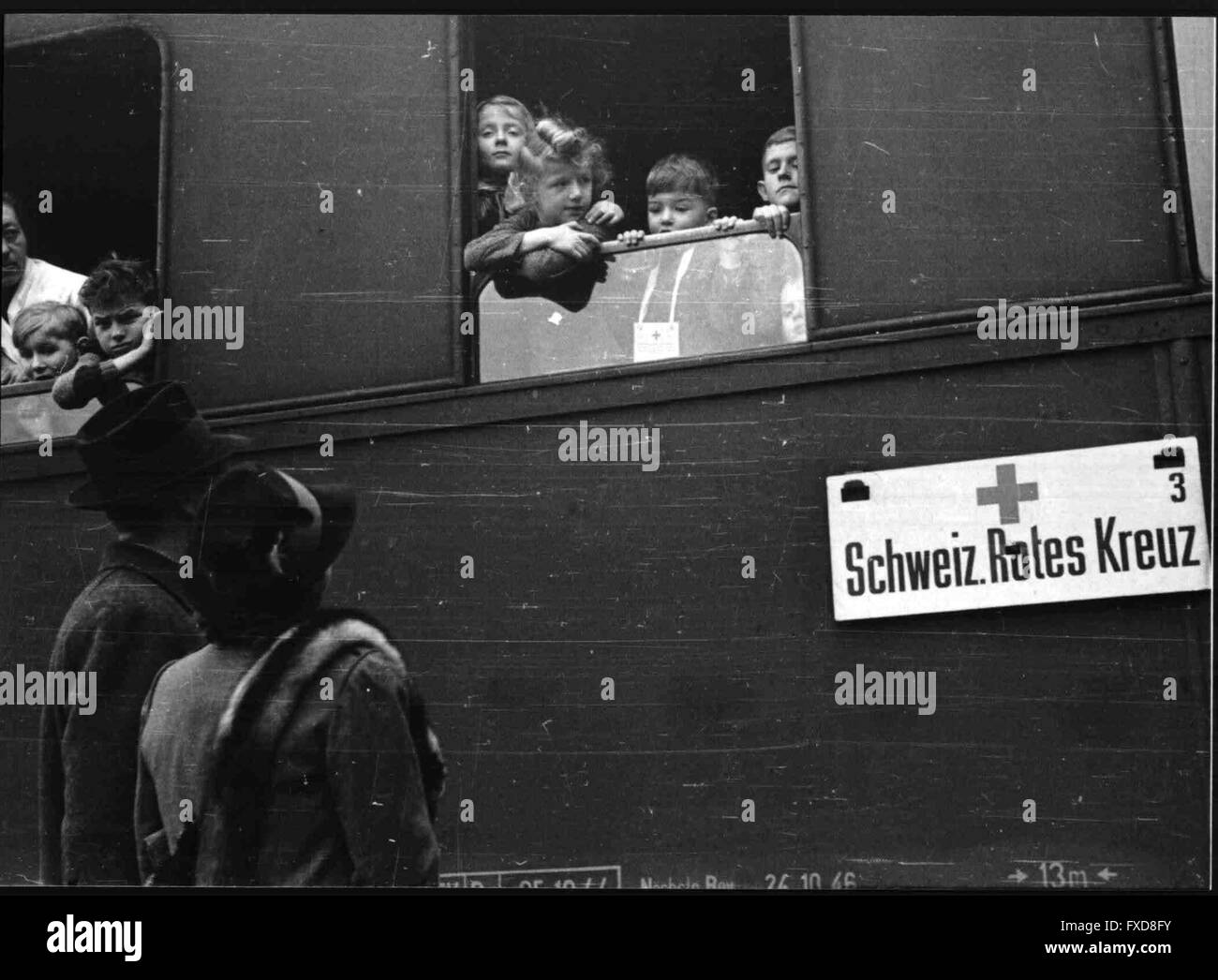 Österreichische Kinder Fahren in Die Schweiz Stockfoto