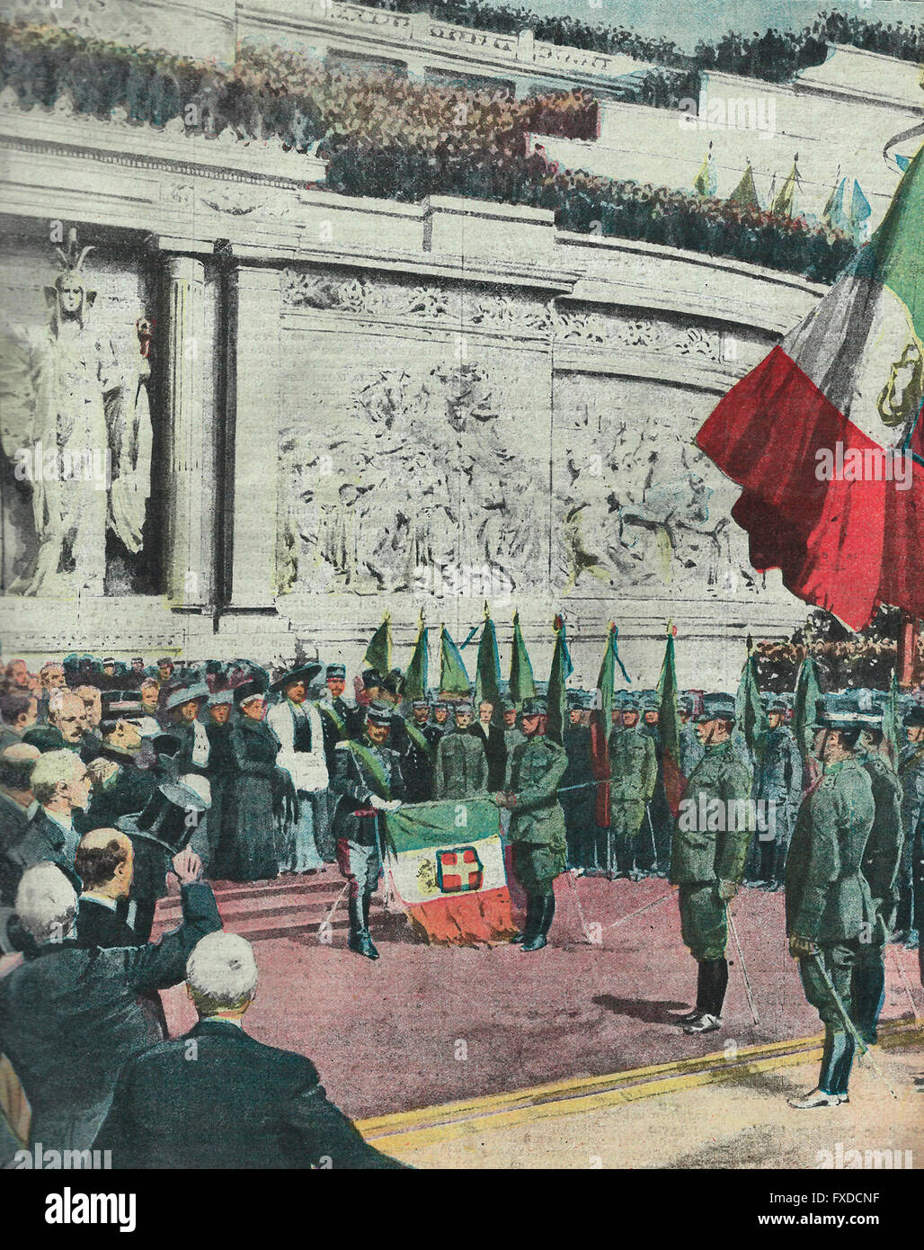 Januar 19 Denkmal für Vittorio Emanuele II - die Apotheose der unsere glorreiche Armee, die in Libyen 1913 ausgetragen Stockfoto