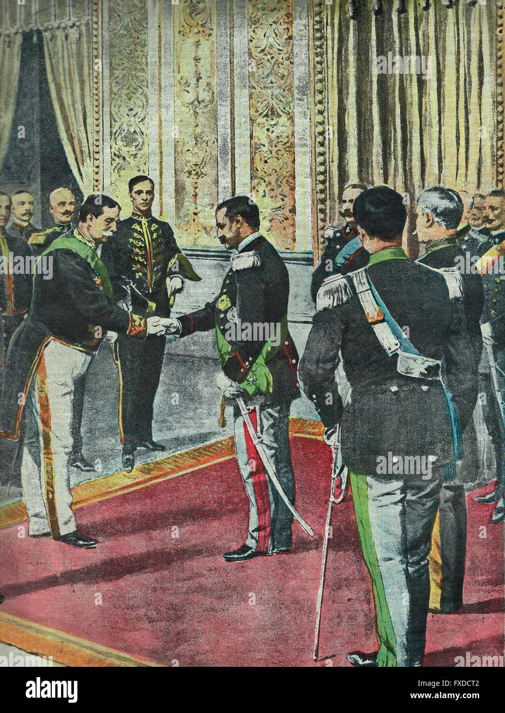 Die Rezeption der Quirinale Mr Lainez und die Mission aus Argentinien, 1913 Stockfoto