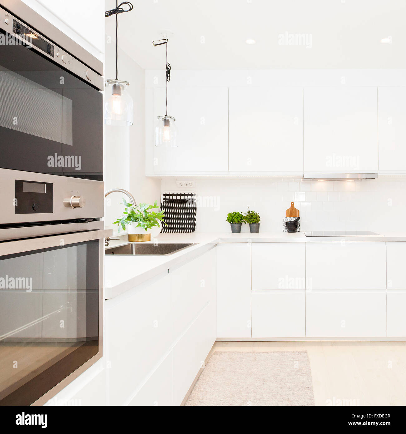 ausgefallene Küche Interieur in skandinavischem design Stockfoto