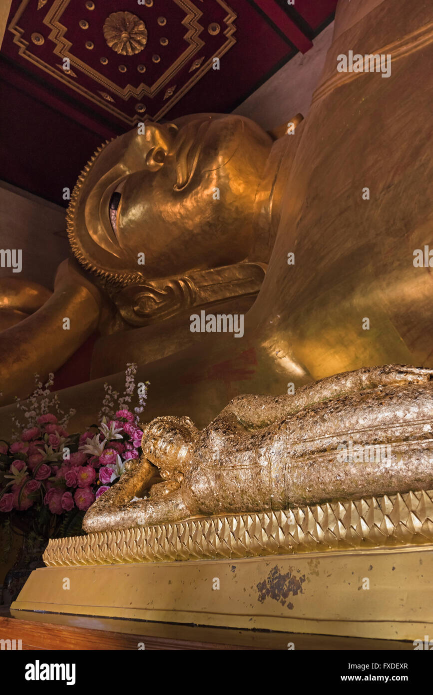 Liegender Buddha Wat Phra Non Phetchaburi Thailand Stockfoto