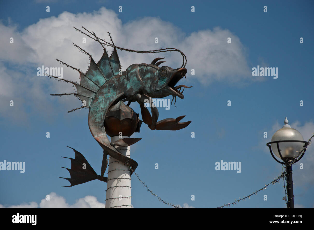 Die Levianthan Skulptur auf Plymouth Barbican von Brian Fell Stockfoto