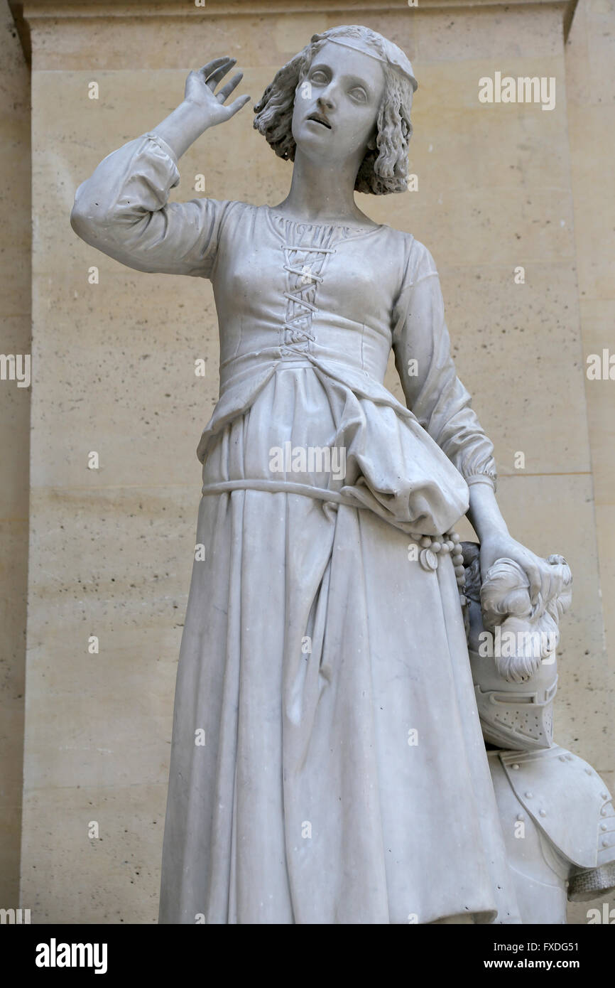 Jeanne d ' Arc (1412-1431) ihre Stimmen hören. Marmor, 1852. Von François Rude (1784-1855). Louvre. Stockfoto