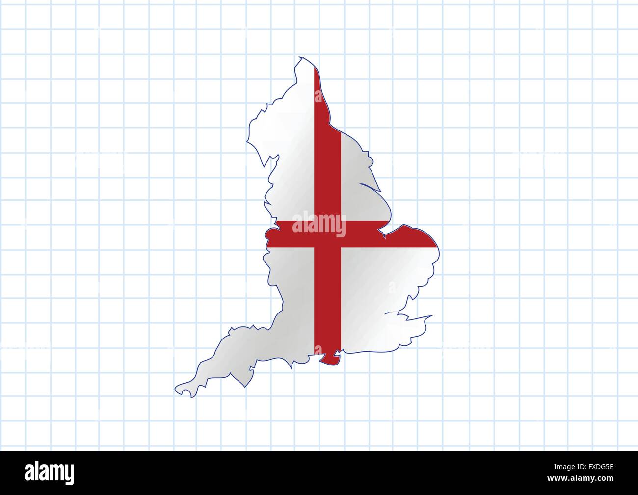 Karte von England Flagge dekorative Idee design Stock Vektor