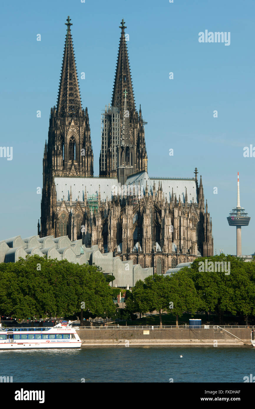 Köln, Kölner Dom, von Deutz aus gesehen...gabs. Stockfoto