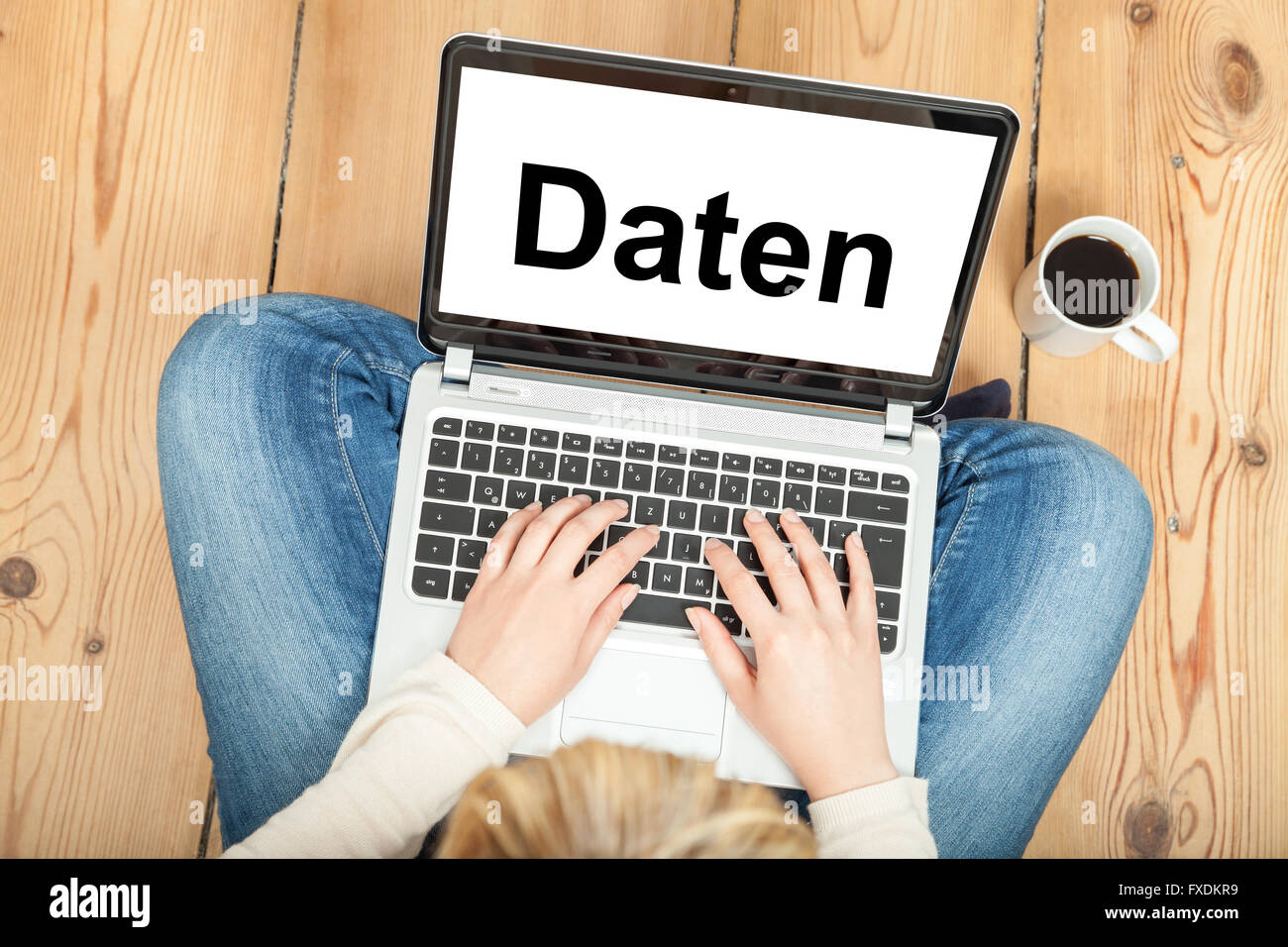 Daten (in Deutsch) Stockfoto