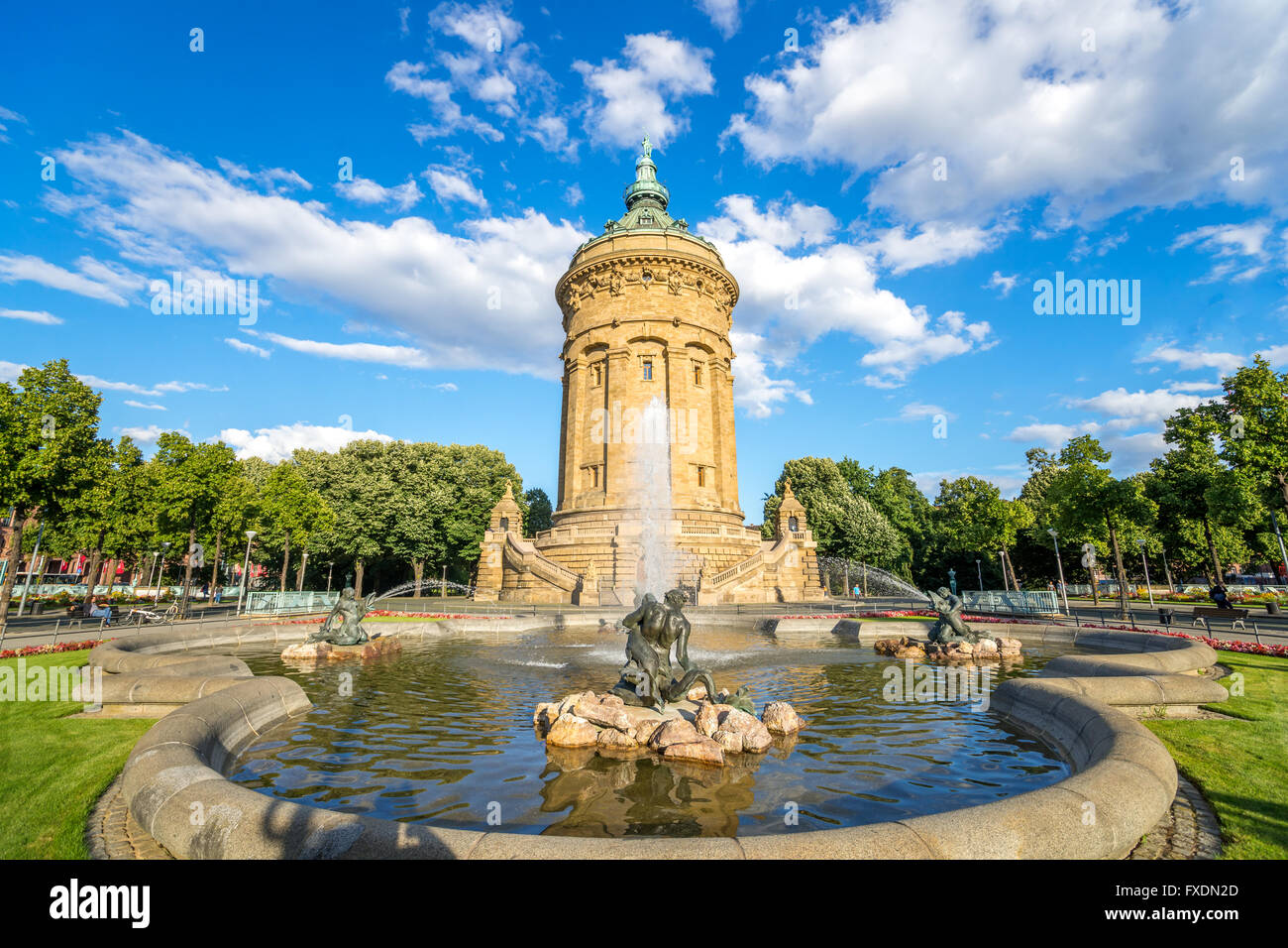 Mannheim, Wasser, Turm, Architektur, Deutschland Stockfoto